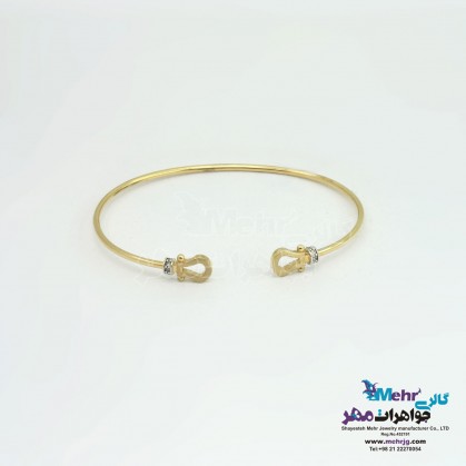 دستبند النگویی طلا - طرح اشکی-MB1237